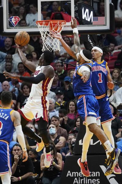 Short handed Warriors get past frustrated Heat 118 104 AP News